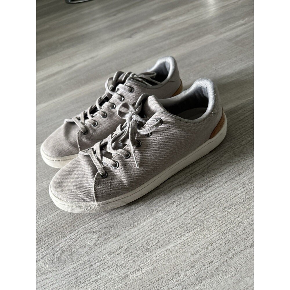 Toms Shoes Mens 9.5 Trvl Lite Low Top Sneakers Lace Up Gray Canvas